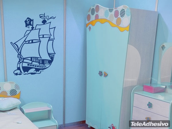 Kinderzimmer Wandtattoo: Piratenschiff