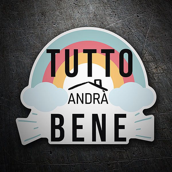 Wandtattoos: Klebstoff Regenbogen Tutto andrà bene