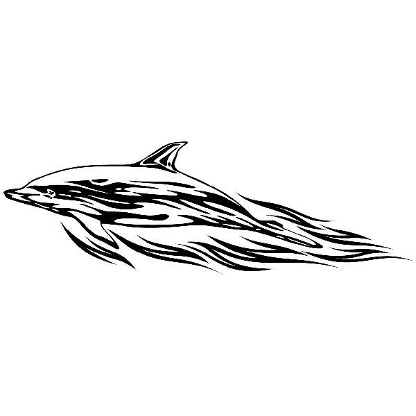 Aufkleber: Flammender Delfin