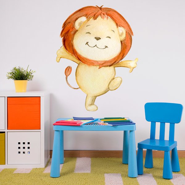 Kinderzimmer Wandtattoo: Lächelnder Löwe.