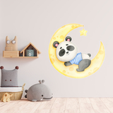 Kinderzimmer Wandtattoo: Pandabär schläft auf dem Mond 5