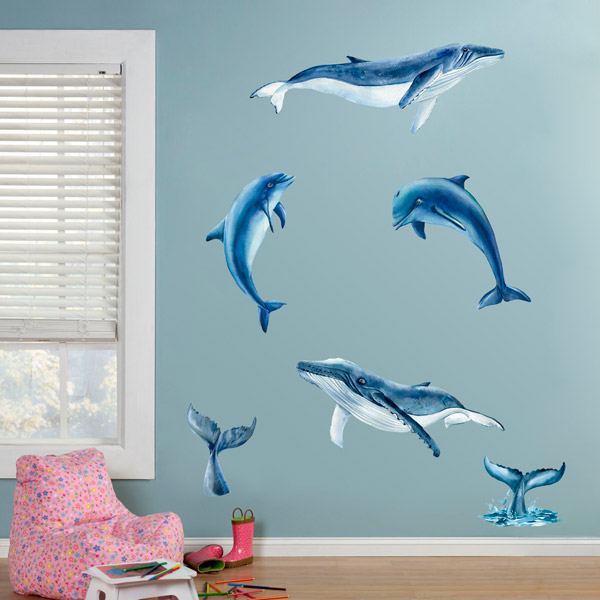 Kinderzimmer Wandtattoo: Wale und Delfine