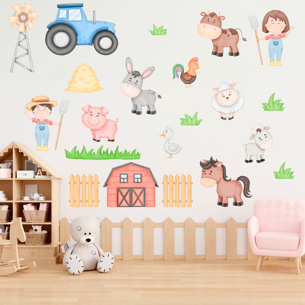 Kinderzimmer Wandtattoo: Bausatz Bauernhof-Tiere