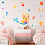 Kinderzimmer Wandtattoo: Blonde Meerjungfrau 5