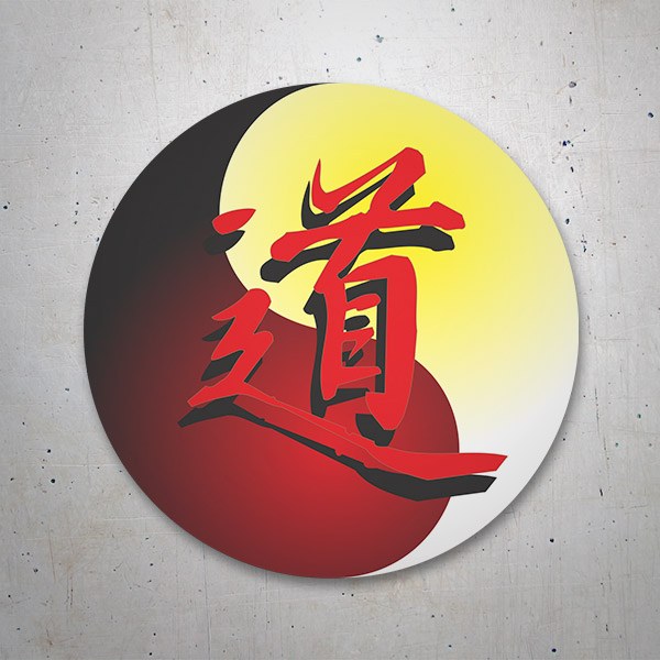 Aufkleber: Yin Yang mit chinesischem Brief