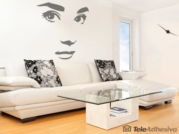 Wandtattoos: Audrey Hepburn Gesicht