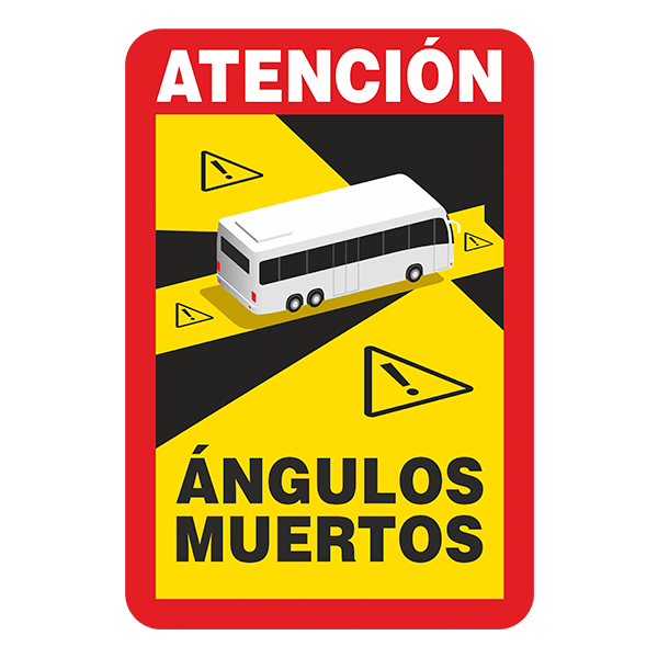 Aufkleber: Achtung Bus tote Winkel de Spanisch