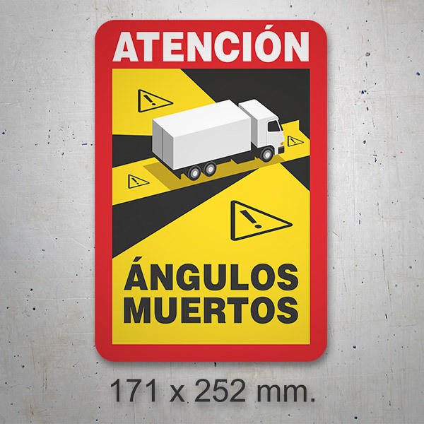 Aufkleber: Achtung Toter Winkel für Lkw in Spanisch