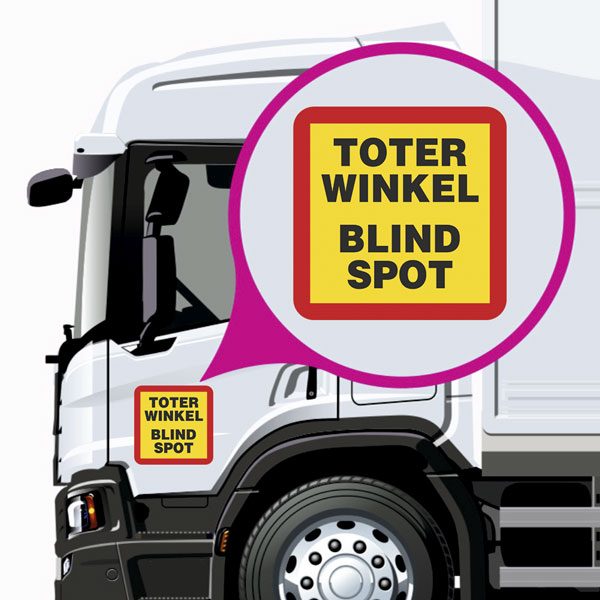 Aufkleber: Toter Winkel Blind Spot 