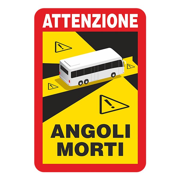 Aufkleber: Attenzione, Angoli Morti Bus