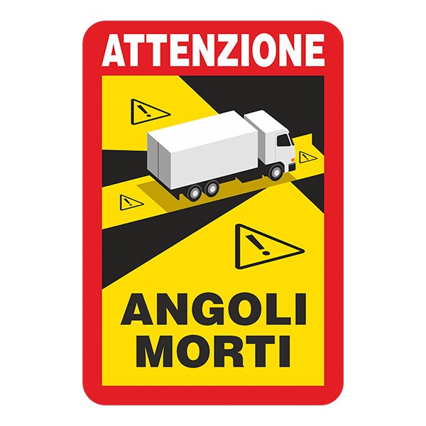 Aufkleber: Attenzione, Angoli Morti Lastwagen