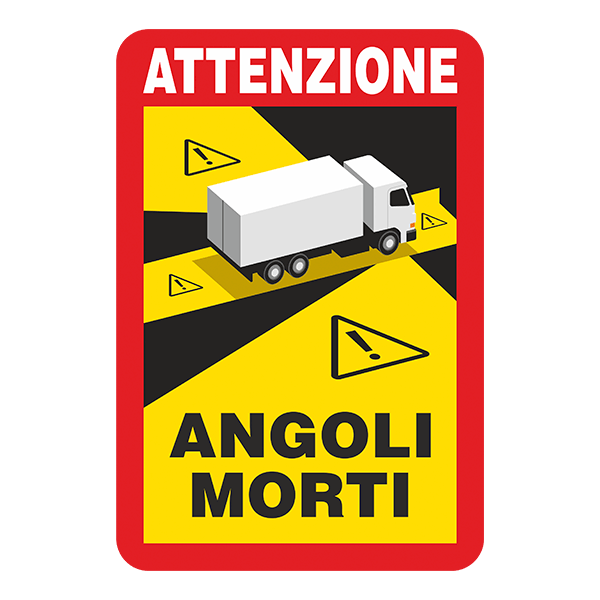 Aufkleber: Attenzione, Angoli Morti Lastwagen