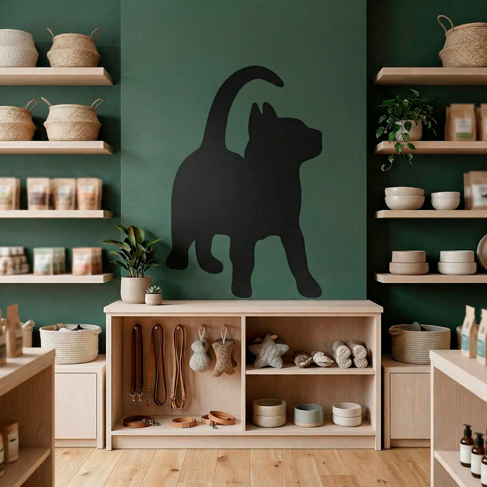 Wandtattoos: Lustige Katze des Schattenbildes