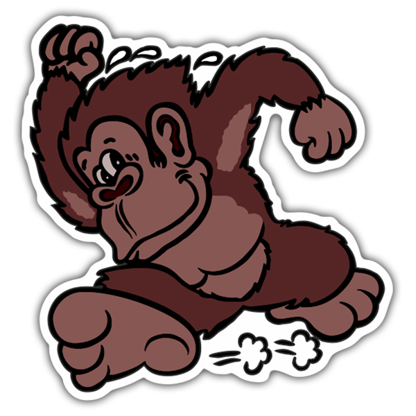Aufkleber: Esel Kong retro