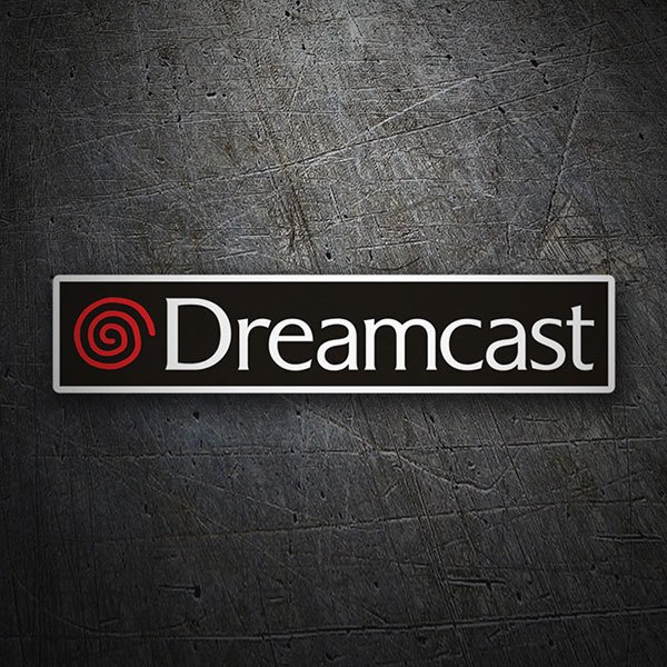 Aufkleber: Dreamcast mit Retro-Text und roter Spirale