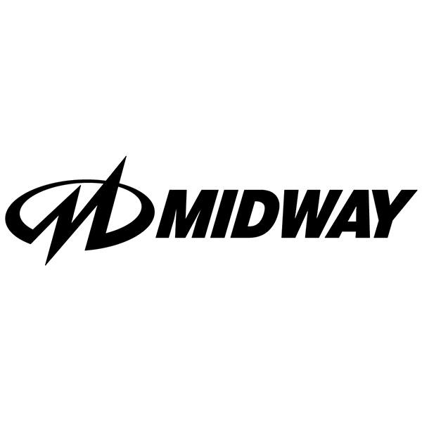 Aufkleber: Midway Logo mit Retro-Stil