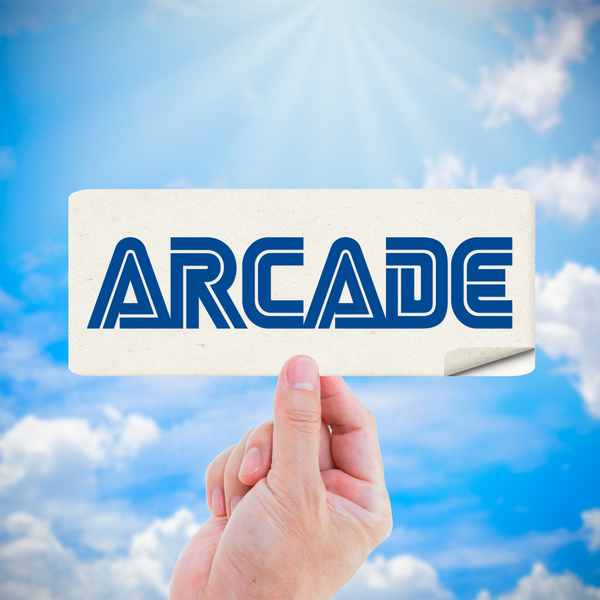Aufkleber: Wort Arcade in Retro-Schriftart