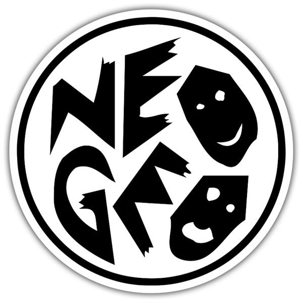 Aufkleber: Neo-Geo Faces Black and White