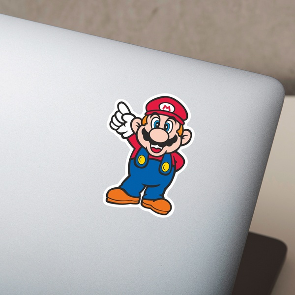 Aufkleber: Super Mario zeigt nach oben