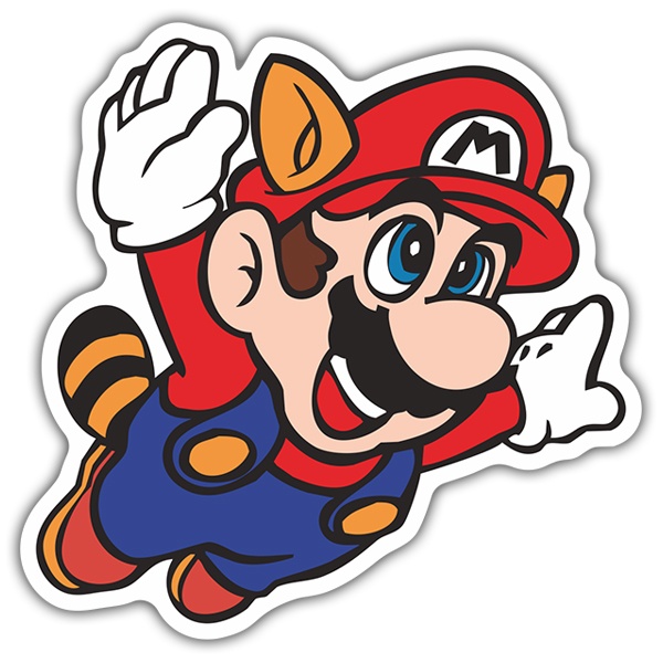 Aufkleber: Super Mario Waschbär