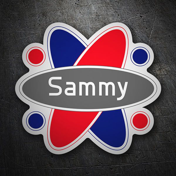 Aufkleber: Logo Sammy Corporation en Fondo Gris Oscuro