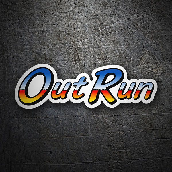 Aufkleber: Out Run im Retro-Stil