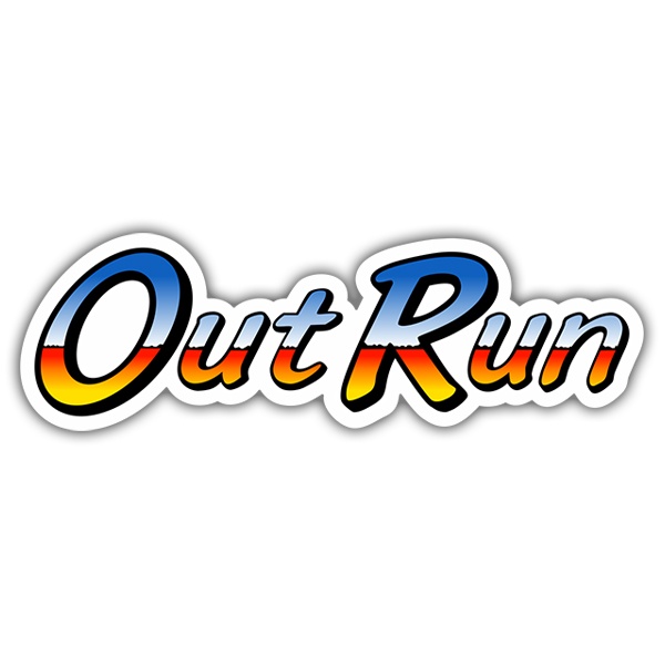 Aufkleber: Out Run im Retro-Stil
