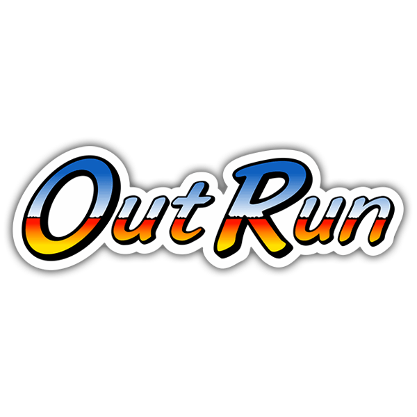 Aufkleber: Out Run im Retro-Stil