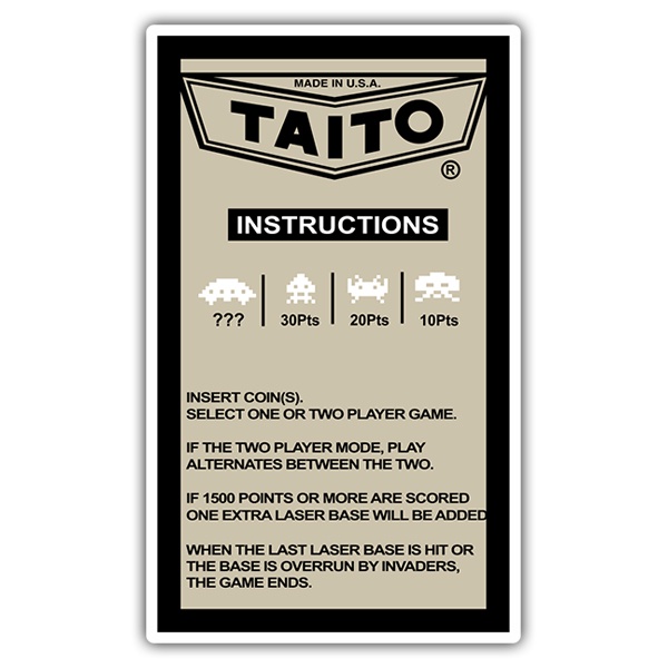 Aufkleber: Taito Instructions