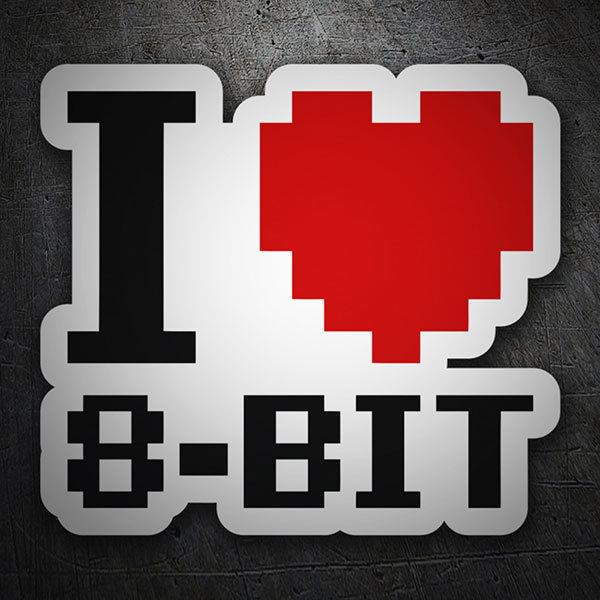 Aufkleber: I Love 8-Bit