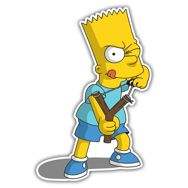 Aufkleber: Bart Simpson mit Schleuder