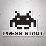 Aufkleber: Space Invaders Marsmensch Press Start 3