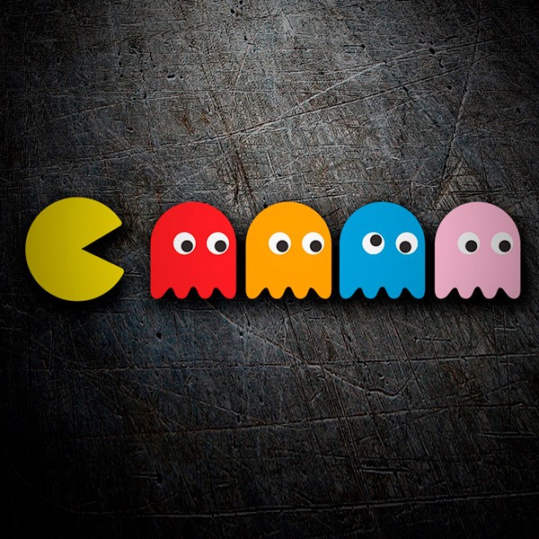 Aufkleber: Pac-Man und Gespenster
