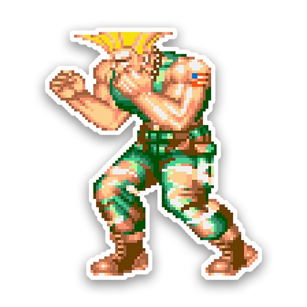 Aufkleber: Street Fighter Guile Pixel 16 Bits