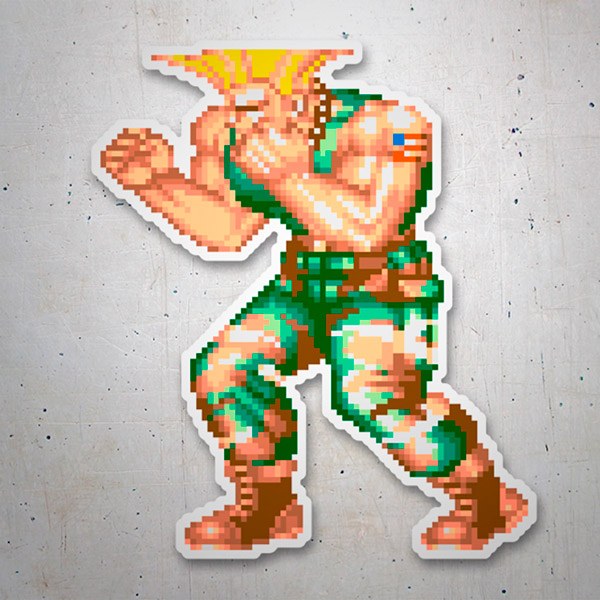 Aufkleber: Street Fighter Guile Pixel 16 Bits