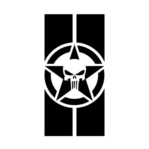 Aufkleber: Star Us Army vertikal