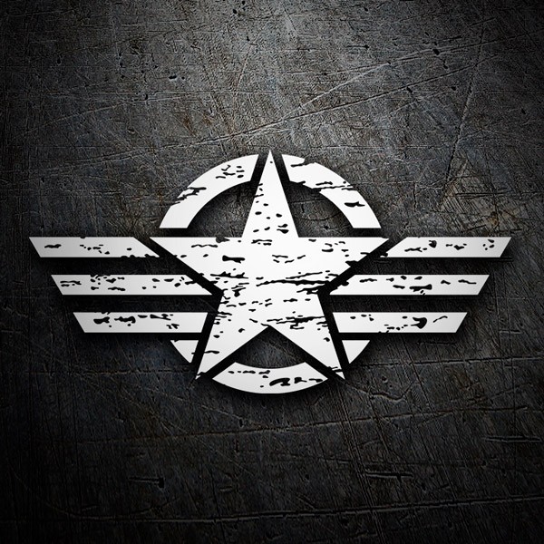 Aufkleber: Star US Army erschöpft