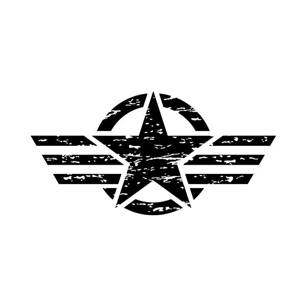 Aufkleber: Star US Army erschöpft