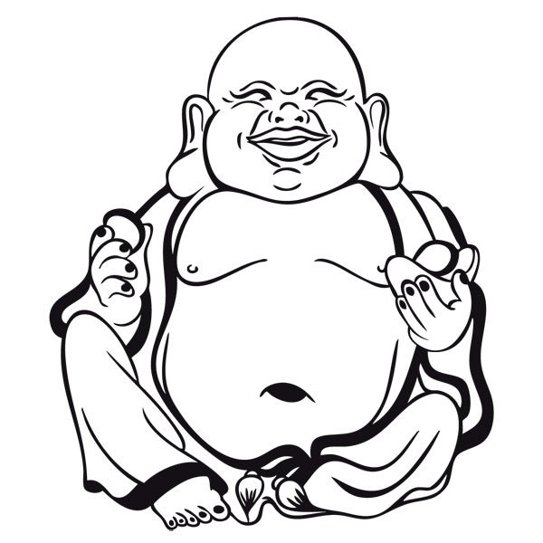 Wandtattoos: Hotei, lachender Buddha