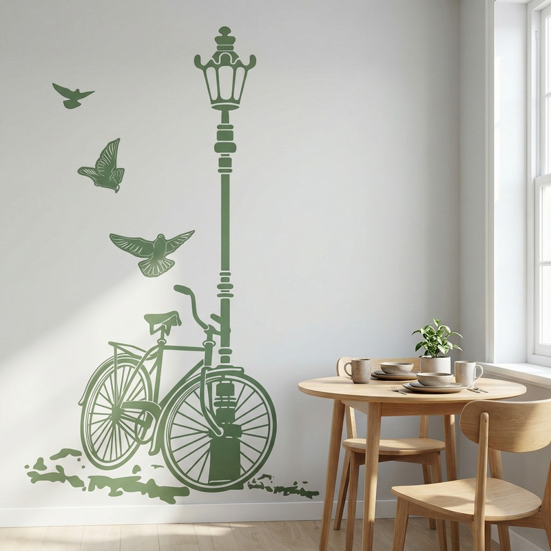 Wandtattoos: Fahrrad und Laternenpfahl