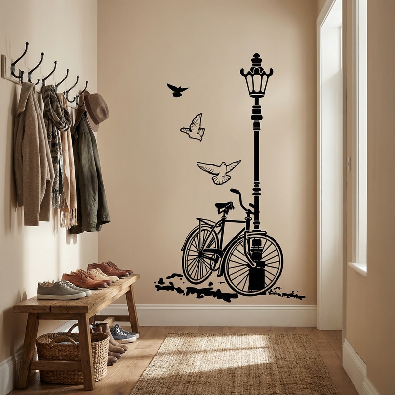 Wandtattoos: Fahrrad und Laternenpfahl