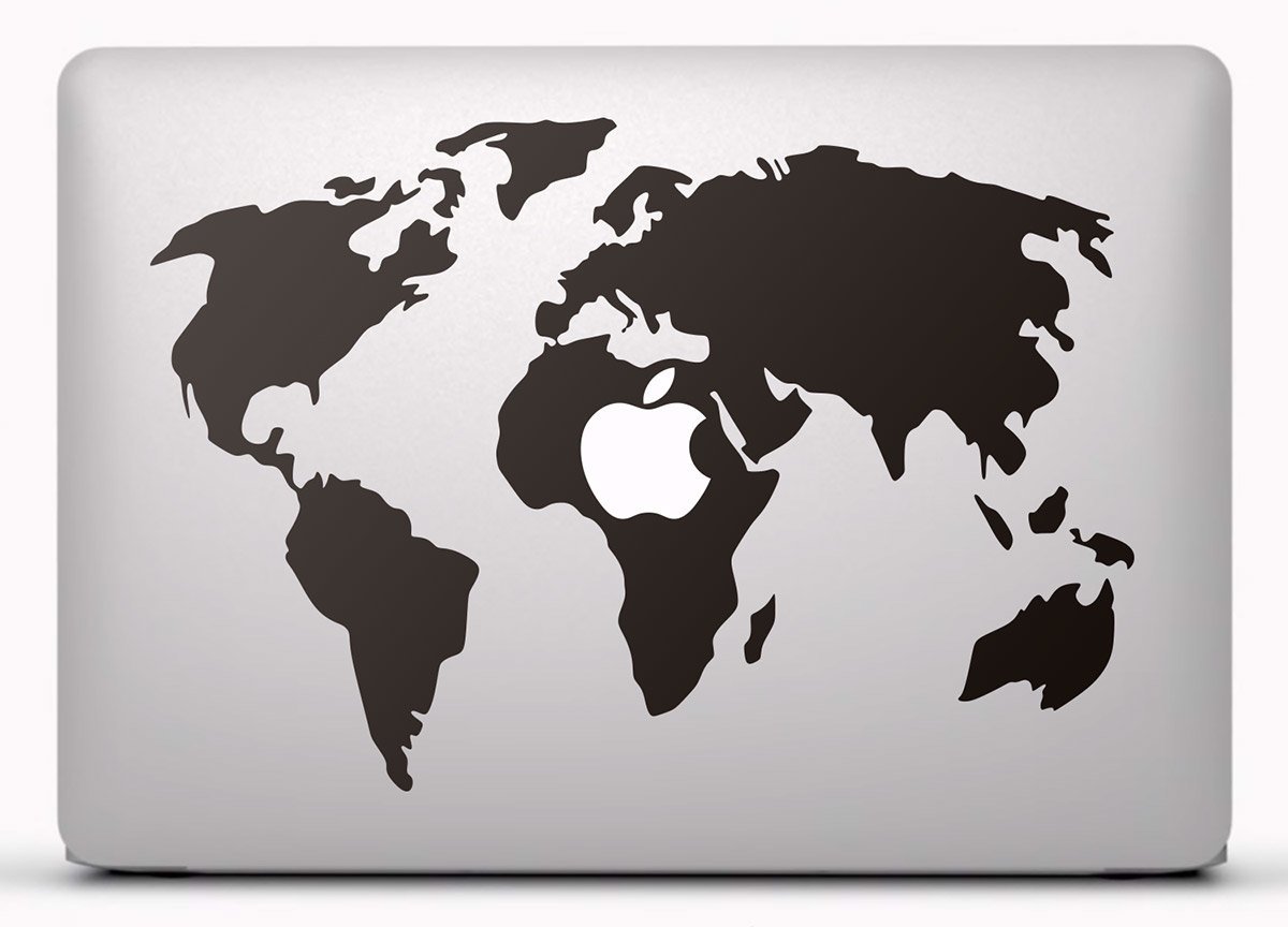 Aufkleber: Weltkarte MacBook