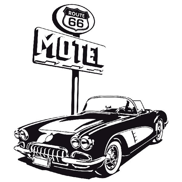 Wandtattoos: Chevrolet Corvette Route 66
