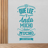 Wandtattoos: El que lee y anda mucho sabe mucho - Cervantes 2