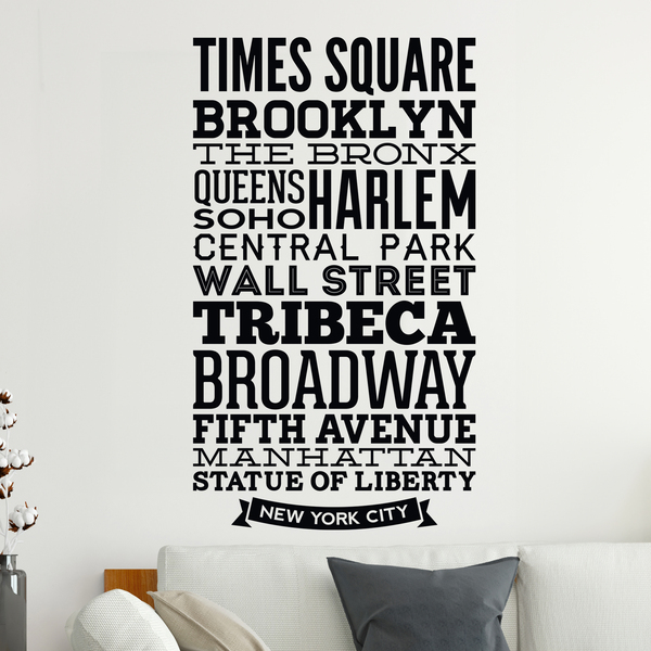 Wandtattoos: Typografische Straßen von New York