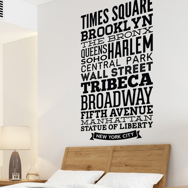 Wandtattoos: Typografische New Yorker straßen
