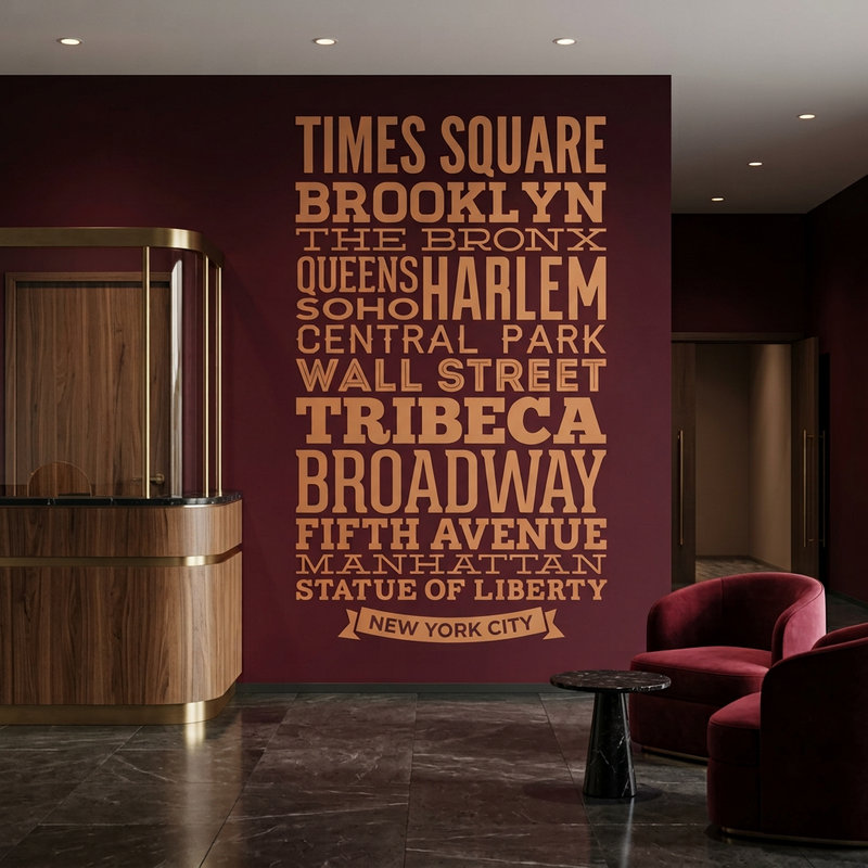 Wandtattoos: Typografische New Yorker stra&szlig;en