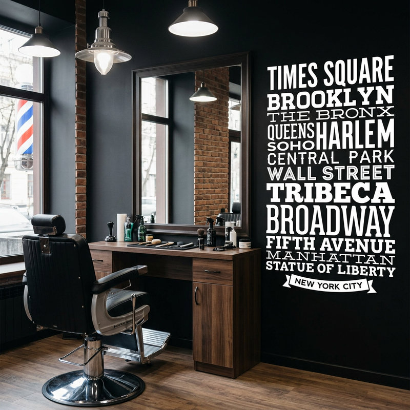 Wandtattoos: Typografische New Yorker stra&szlig;en