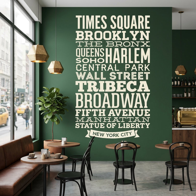 Wandtattoos: Typografische New Yorker stra&szlig;en