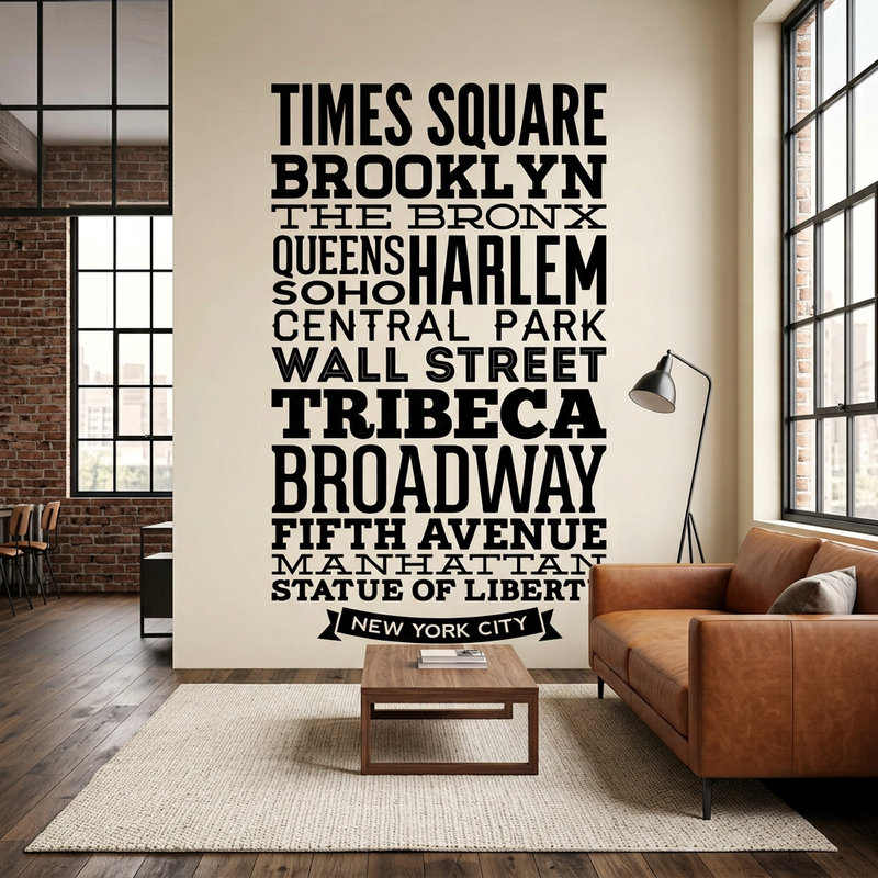 Wandtattoos: Typografische New Yorker stra&szlig;en